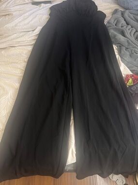 Fashion Nova Black Wide-Leg Jumpsuit Pants